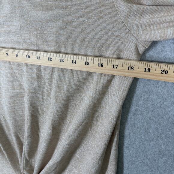 Talbots Sweater Top Medium Pink Metallic Tie Front Minimal Blush Glam Career - Picture 9 of 12